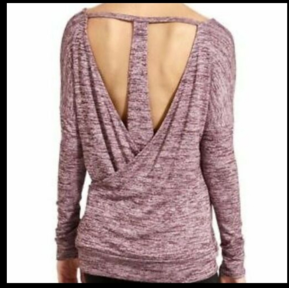 Athleta Women's Lounge Workout Pose cross back soft sweater top XXS